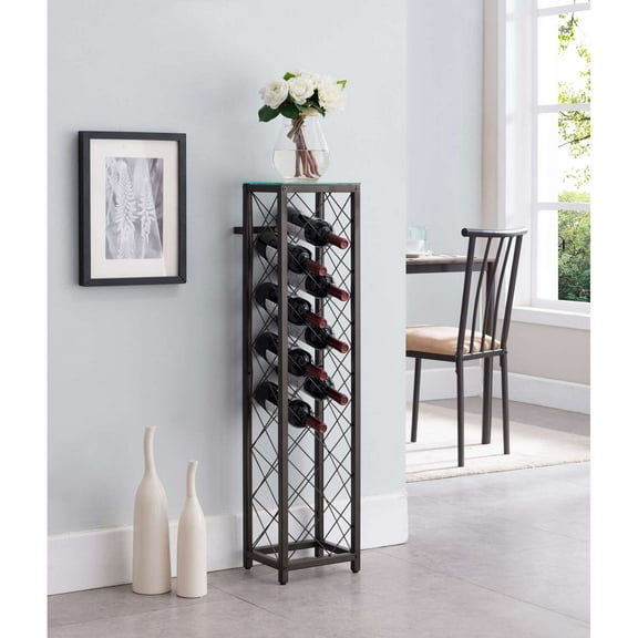 Room Designs Wine Rack Pewter contemporary Square