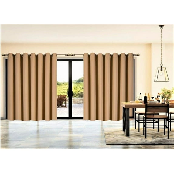 Room Divider 1 Piece K100 Thermal Gold Color Blackout Panel Patio Door Window Curtain Sliding Door 3 Layered Privacy Wall With Grommets,Extra Wide Size : 100" Wide X 84" Length