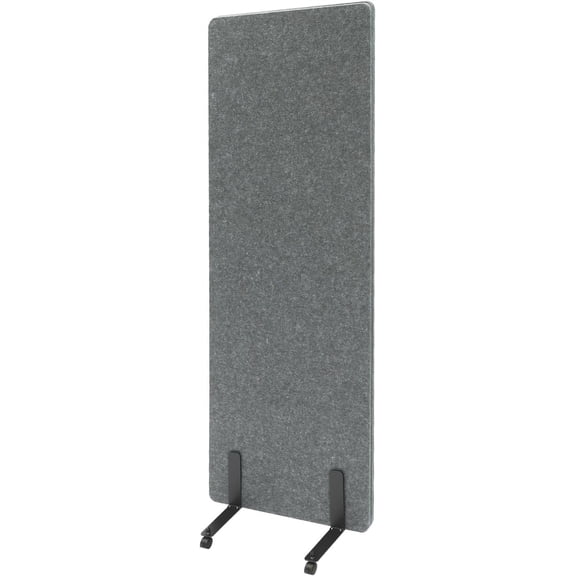Room Divider 24''X66''H Privacy Panel Freestanding Room Partition Wall with 4 Wheels Single Panel Privacy Screen Office Partition for Room Separation (Light Gray)