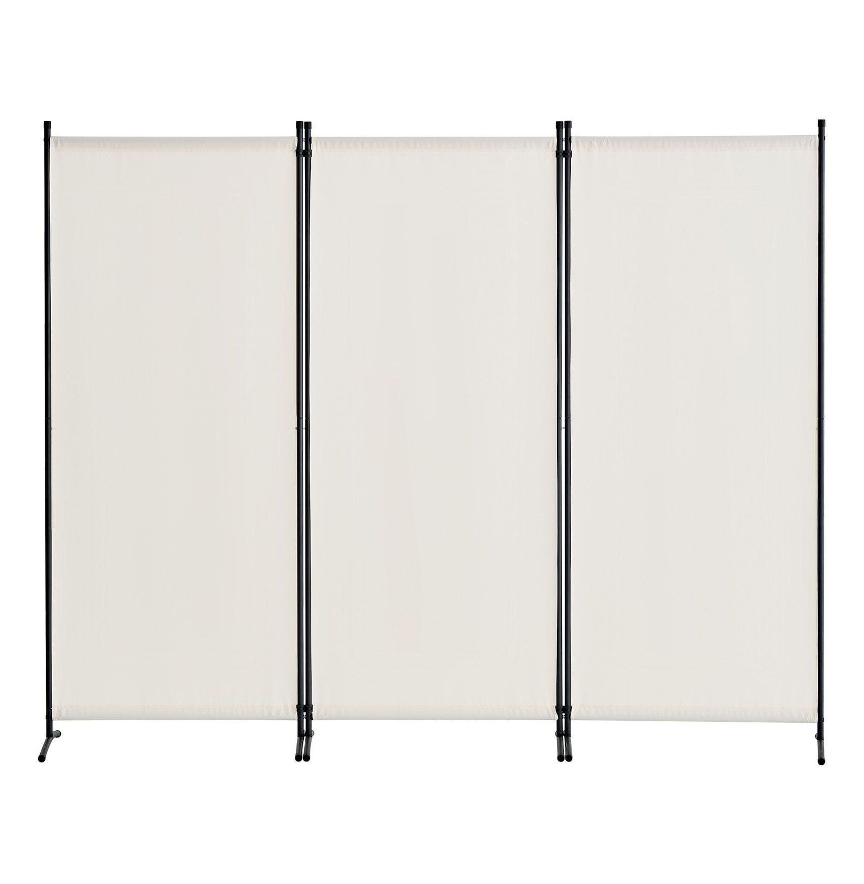 Room Divider 3 Panel, Folding Privacy Screen, Fabric Partition for Home Office Bedroom, Freestanding Decorative Screen, White