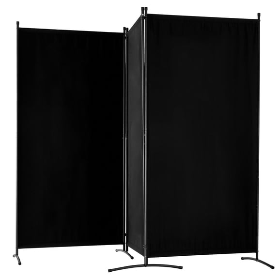 Room Divider 3 Panel Folding Privacy Screen, Freestanding Partition for Room Separation Office Bedroom Study, Black
