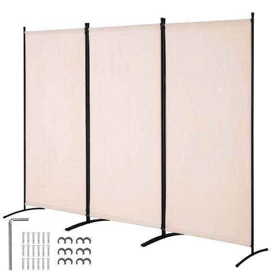 Room Divider 3 Panel Room Divider, Foldable, Waterproof, Folding Privacy Screen and Portable Partition Divider for Room Separation, for home office apartment bedroom and small space use, Beige