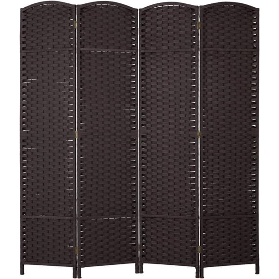 Room Divider 4 Panel 5.57 FT Tall Privacy Screen Waterproof Wood Frame Partition Room Dividers and Folding Privacy Screens Freestanding Wall Divider Indoor and Outdoor for Portable Room Separation