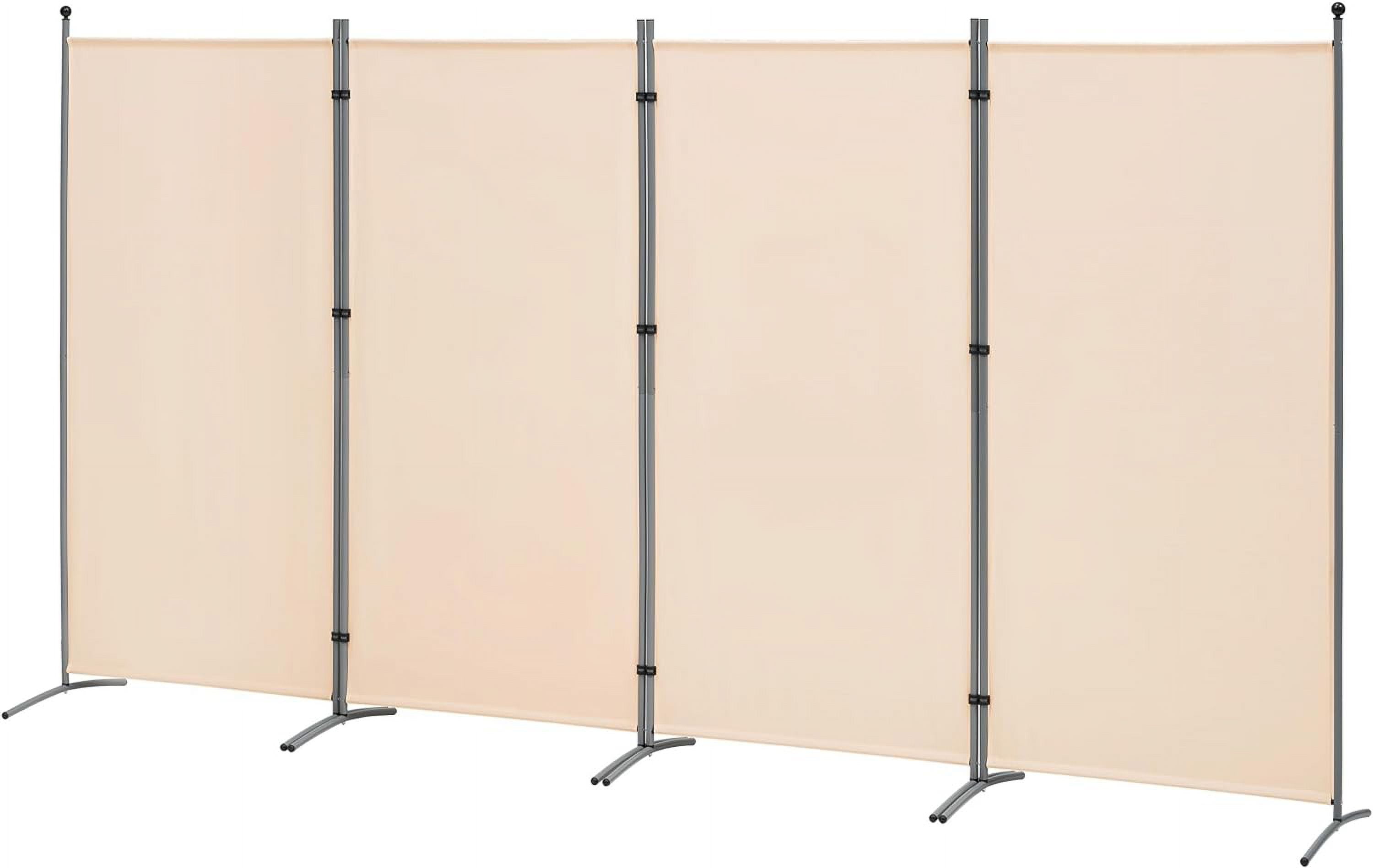 4 Panel Room Divider Folding Privacy Screen, Freestanding Fabric ...