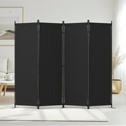 Room Divider 4 Panel Folding Privacy Screens 88" Portable Room Partition for Room Separator Freestanding Wall Divider for Office Bedroom Classroom Hospital, Black
