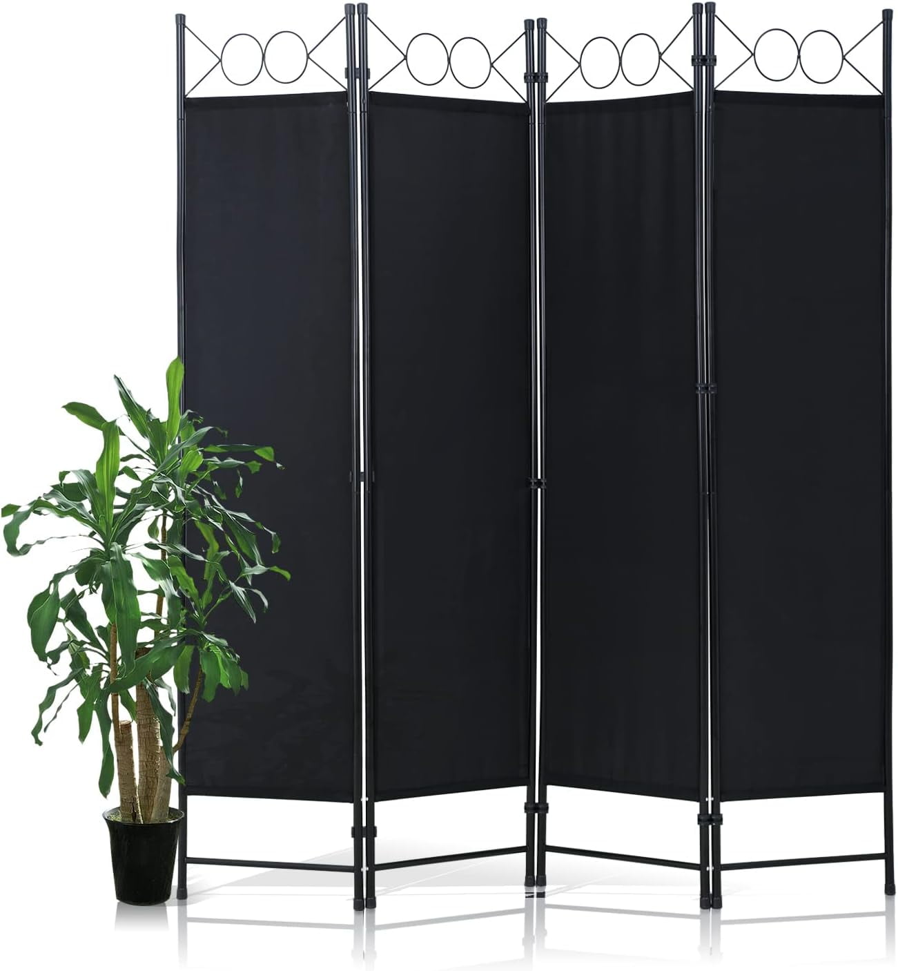 Room Divider-4 Panel Tall Room Dividers and Folding Privacy Screens, 6.8 Ft Divider Room Fabric ...