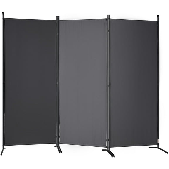 Room Divider, 6.1 ft (102×71inch)Room Dividers and Folding Privacy Screens (3-panel), Fabric Partition Room Dividers for Office, Bedroom, Dining Room, Study, Freestanding, Dark Gray