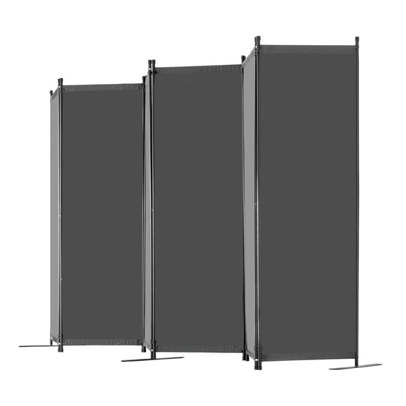Room Divider 6 Panel, Folding Privacy Screen Partition - Portable Room Separator for Home, Office, Bedroom, Study - Grey