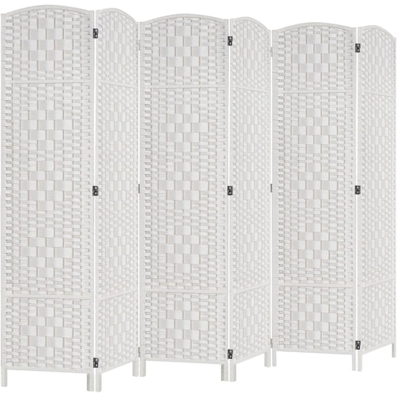 Room Divider, 6 ft Tall Room Dividers and Folding Privacy Screens, 16in Privacy Screen 6 Panel White Space Temporary Wall Foldable Partition Separation