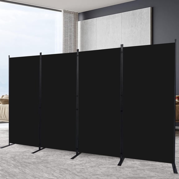 Room Divider 6FT Portable Room Dividers and Folding Privacy Screens, Fabric Divider for Room Separation, Partition Room Dividers Freestanding Wall Divider Screen for Dorm Studio Office,4 Panel,Black