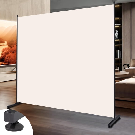 Room Divider 6FT Single Panel Privacy Screen, Wide Fabric Indoor Room Divider Wall Divider for Room Separation, Room Partitions and Dividers Temporary Wall Separators (Beige, Upgraded Base-1 Panel)
