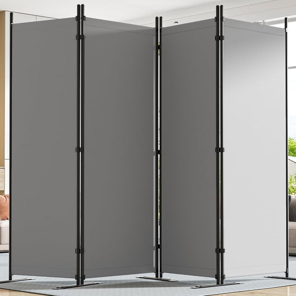 Room Divider 6FT Tall Folding Privacy Partition Screen, 88'' W Portable Wall Divider for Room Separation, Freestanding 4 Panel Room Divider Panel Privacy Screen for Dorm Studio Office, Black