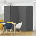 thumbnail image 1 of Room Divider 88" W Portable Room Dividers and Folding Privacy Screens, 4 Panel Room Divider w/ 3 Wider Feet Portable Wall as Dressing Screen Wall Divider for Home Bedroom Children's Room，Grey, 1 of 18