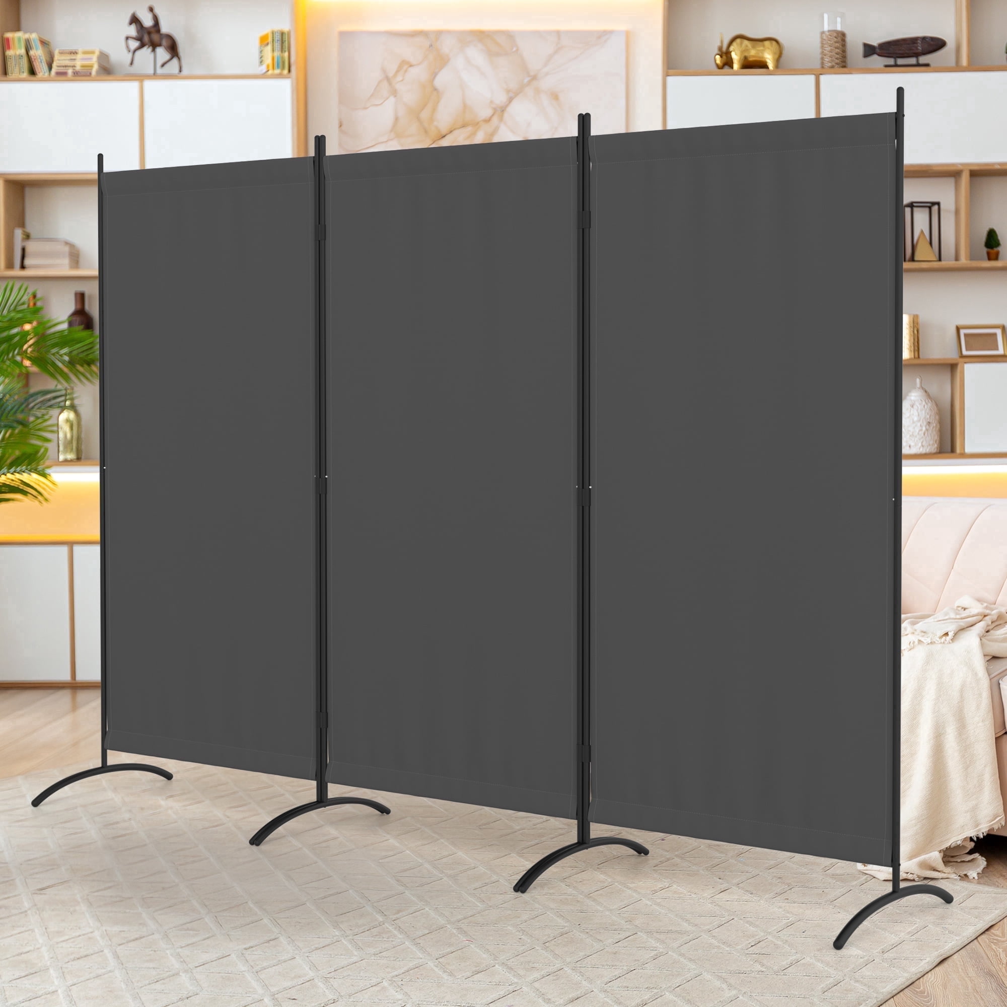 Room Divider 8FT Portable Room Dividers And Folding Privacy Screens, 101'' L Fabric Divider For Room Separation, 3 Panel Partition Room Dividers Freestanding Wall Divider Screen
