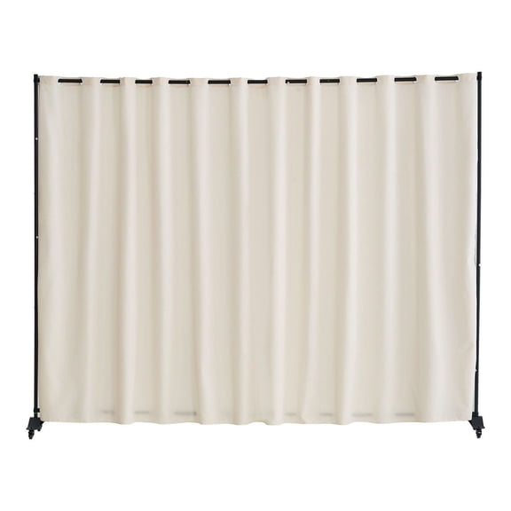 Room Divider, 96120inch Portable Panel Room Divider with Wheels Curtain Divider Stand, Room Divider Privacy Screen for Office, Bedroom, Dining Room, Study, Beige