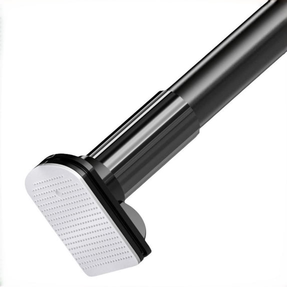 Mxdfafa No Drill Tension Rod - Extra Long Room Divider 43-122inch, Adjustable Spring Shower Curtain Rod for Closet/Balcony, Non-slip Telescopic Pole (Black)
