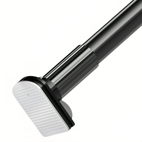 No Drill Tension Rod - Extra Long Room Divider 43-142inch, Adjustable Spring Shower Curtain Rod for Closet/Balcony, Non-slip Telescopic Pole (Black)