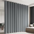 thumbnail image 1 of Room Divider Blackout Curtain Track Curtains Wall Dividers Panels Screen for Living Rooms Bedroom Office Privacy Partition Separation, W100 × L96 Inch,1 Panel, Light Grey, 1 of 13