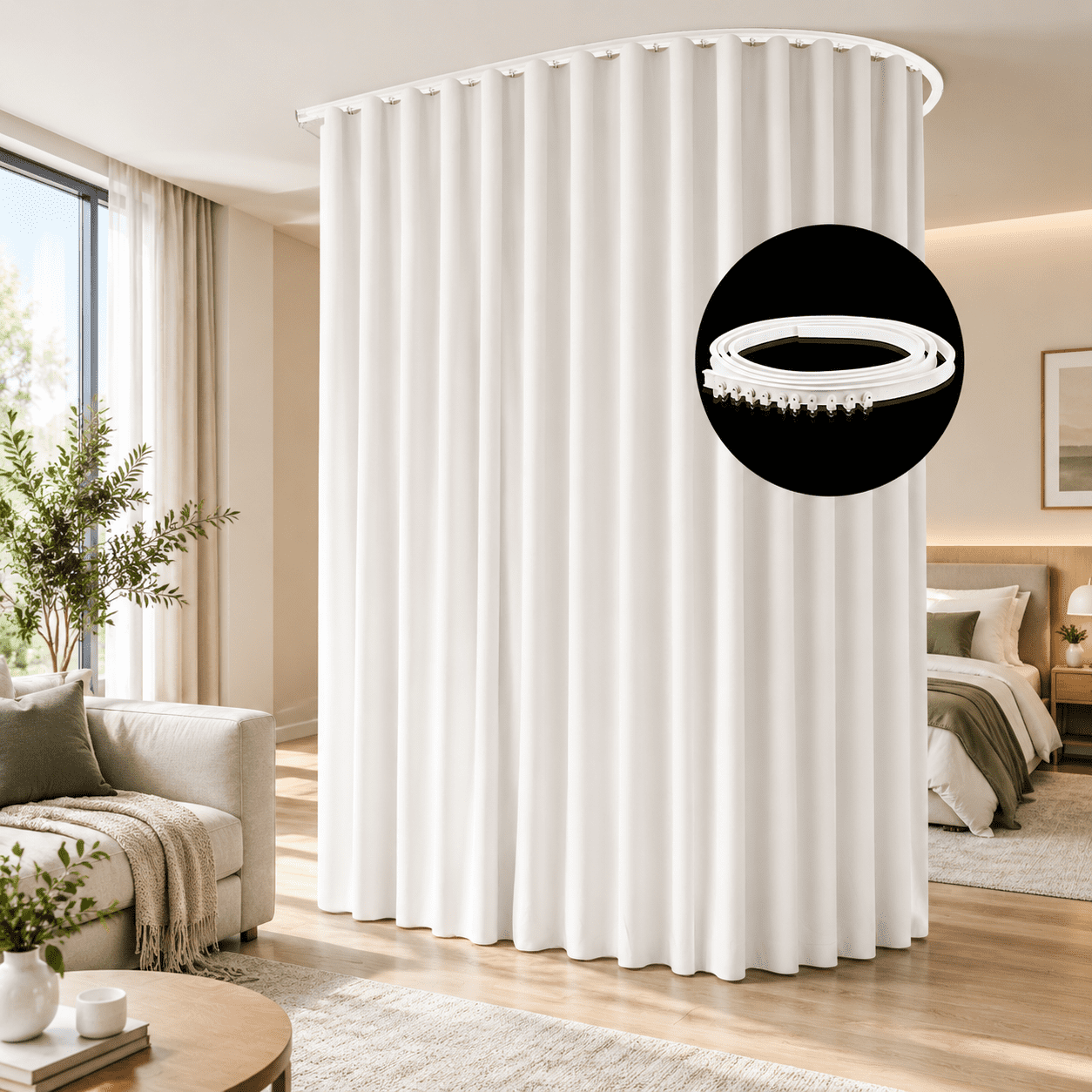 Craft Seperator Room Divider Ceiling Mounted Curtatrack Sets Extra Wide Blackout ...