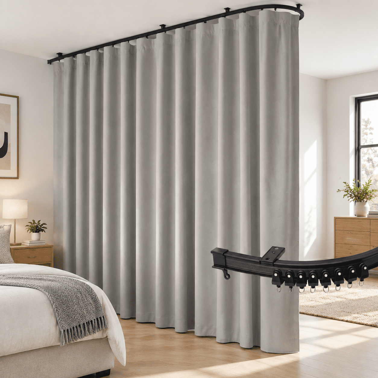 Room Divider Curtaflexible Ceiling Tracks Set Curtain Track Mount ...