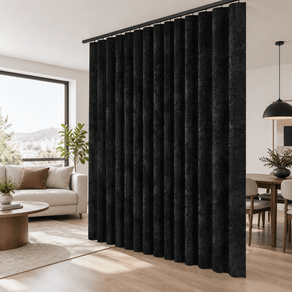 10 Ceiling Room Divider Curtafor Ceiling Track Rod Blackout With Hooks Noise ...