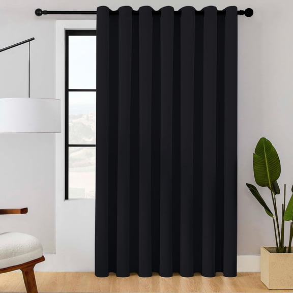 Room Divider Curtain 100 Inch Wide x 84 Inch Long Blackout Sliding Door Panel with Grommets