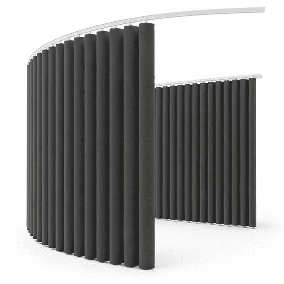 Room Divider Curtain Ceiling Track Set For Blackout And (gray + White ...