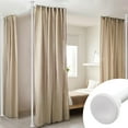 thumbnail image 1 of Room Divider Curtain Rod - No Drilling Tension Rod Room Dividers for Space Partitions, 4-10ft (H) 28-114 inch(W) Adjustable Heavy Duty Floor to Ceiling Wall Divider for Room Separation White, 1 of 6