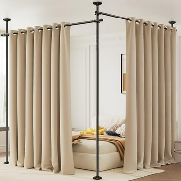 No-Drill Room Divider Curtain Rod - Adjustable 28-70in Width, 4-10ft Height Tension Pole