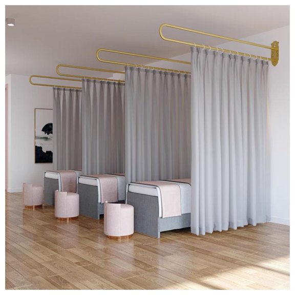 Room Divider Curtain With U-Shaped Support Rod, Beauty Salon Partition Curtain,Privacy Protection Partitions for Clinics Beauty Salons Shared Bedrooms