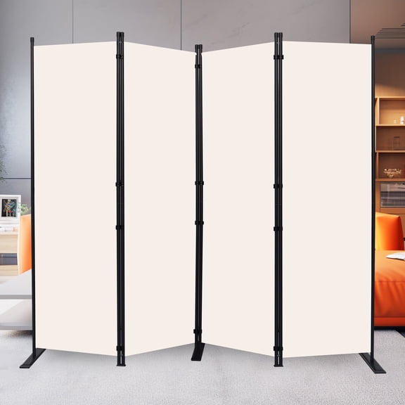Room Divider Folding Privacy Sceens, 4 Panel Partition Room Dividers 88'' Wall Divider Screen, Upgrade (Wider Feet) Portable Temporary Partition Wall for Room Separation for Bedroom Office School