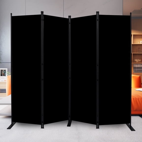 Room Divider Folding Privacy Sceens, 4 Panel Partition Room Dividers 88'' Wall Divider Screen, Upgrade (Wider Feet) Portable Temporary Partition Wall for Room Separation for Bedroom Office School