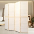 Room Divider Folding Privacy Screens, 6FT Bamboo Room Divider Wall