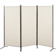 Room Divider, HOMCOM 6 3 Panel Room Divider, Indoor Privacy Screen for Home, Beige, Beige Privacy Screen,Polyester Folding Privacy Screen, Household Supplies & D cor Privacy Screens