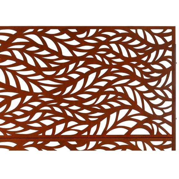 Room Divider, Outdoor & Indoor Privacy Screen Metal Privacy Screen 76" H×48" W, Freestanding Decorative Privacy Screen for Deck Balcony Patio, Privacy Fence Panels for Outside Lawn Garden PS110 RUSTY