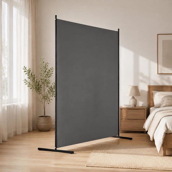 Room Divider Panel, 6Ft Privacy Screen, Freestanding Room Separator for Office or Bedroom, Grey