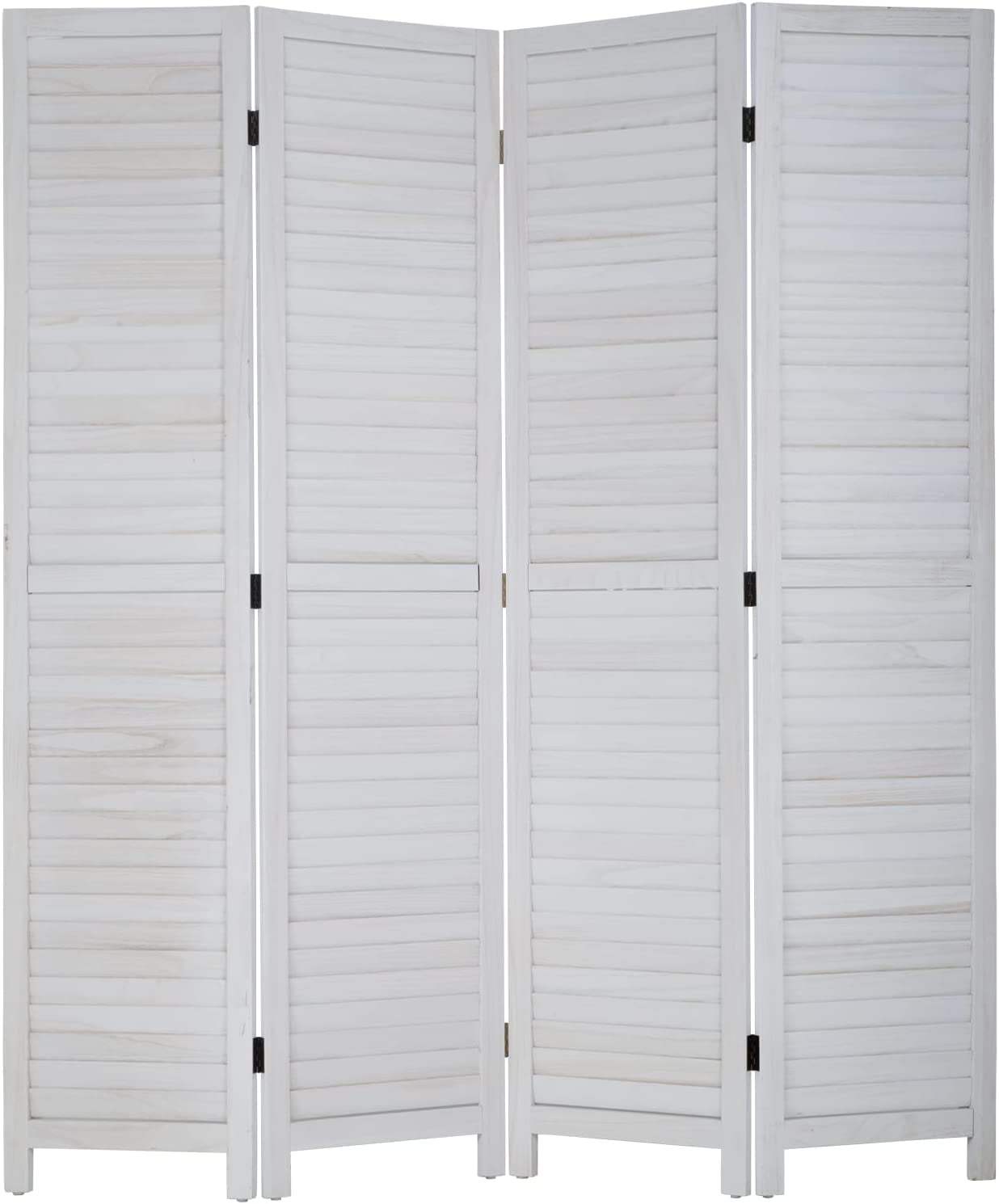 FDW Room Divider Partition 4 Panel Privacy Screen Folding Screen Wood