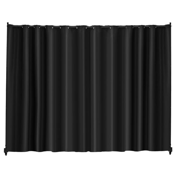 Room Divider, Portable Panel Room Divider with Wheels Curtain Divider Stand, Freestanding Room Divider Privacy Screen for Office, Bedroom, Dining Room, Study, Black