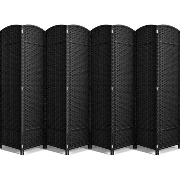 Room Divider Privacy Screen, 6 ft. Tall Extra Wide Foldable Panel Partition Wall Divider, Double Hinged Room and Folding Privacy Screens Black