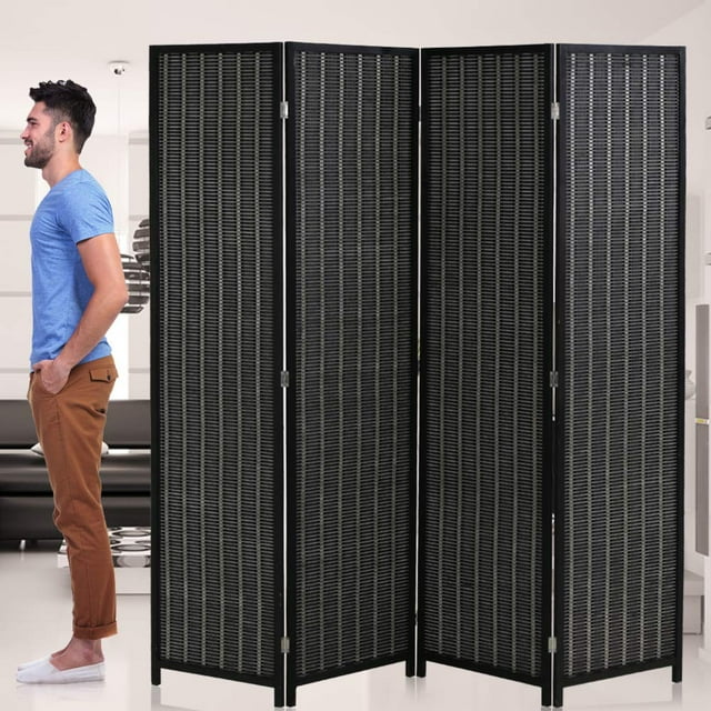 Image showcasing Indoor Decorative Freestanding 4 Panel Room Divider, 72 Inches High ...