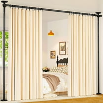 Room Divider for Room Separation, Tension Curtain Rods No Drilling, 4-10ft(H) 28-70inch(W) Adjustable Temporary Privacy Wall Divider, Heavy Duty Freestanding Space Partition Separator, Black