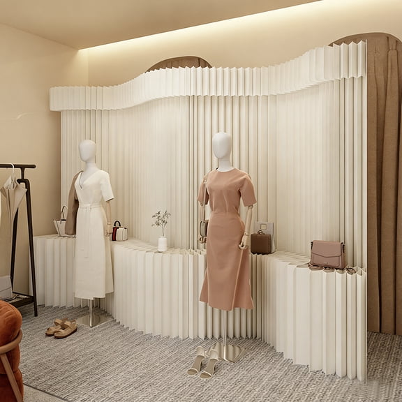 Room Divider Screen: Portable, Foldable Paper Wall with Display Stand | Partition for Booth, Office and Home Decor