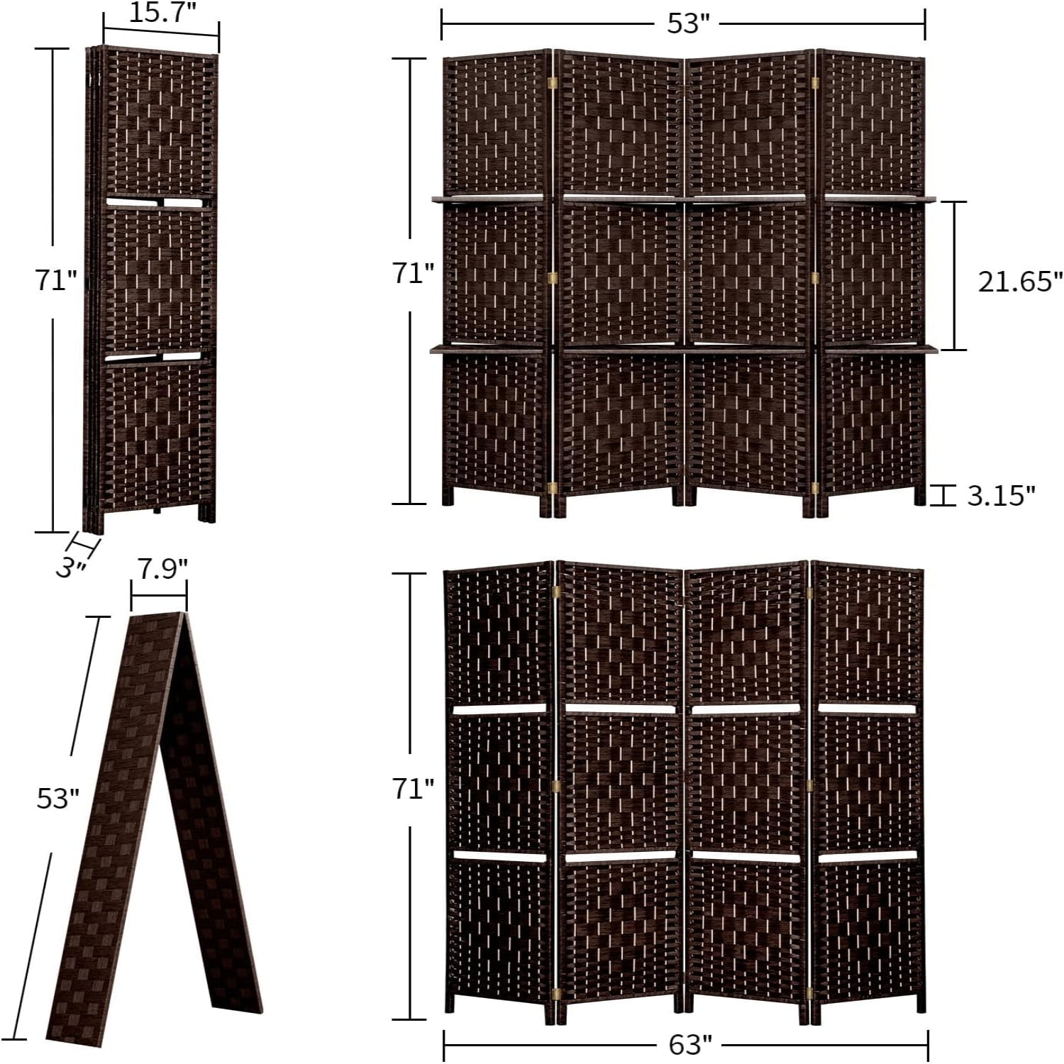 Room Divider with Shelves Room Dividers and Folding Privacy Screens