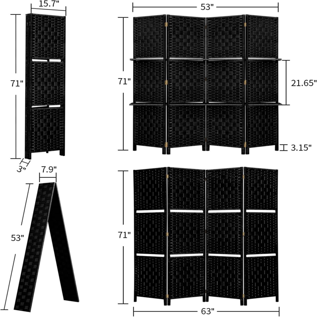 Room Divider with Shelves Room Dividers and Folding Privacy Screens