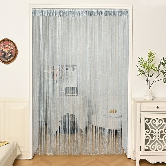Room Divider Silver Thread Curtain Silver Thread Curtain Room Divider Partition Tassel Door Hanging Decorative Beaded Screen for Living Room Bedroom Entryway Decoration Festive Event Home Decor