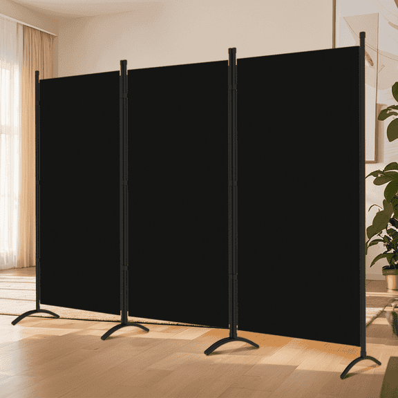 GREZONE Room Divider & Privacy Screen, Metal Oxford Black, 71'' x 72''