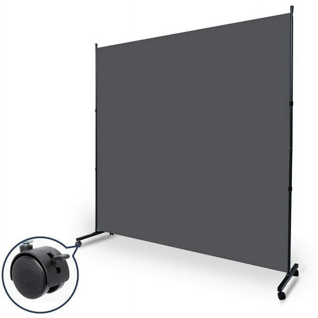 Room Divider Single Panel Privacy Screen, Wide Rolling Wall Divider