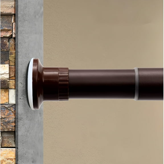 Room Divider Spring Tension Curtain Rod 28 to 43 inches,Adjustable Shower Curtain Rods,No Drilling,Closet Telescopic Rods,Expandable Balcony Tension Pole,Brown