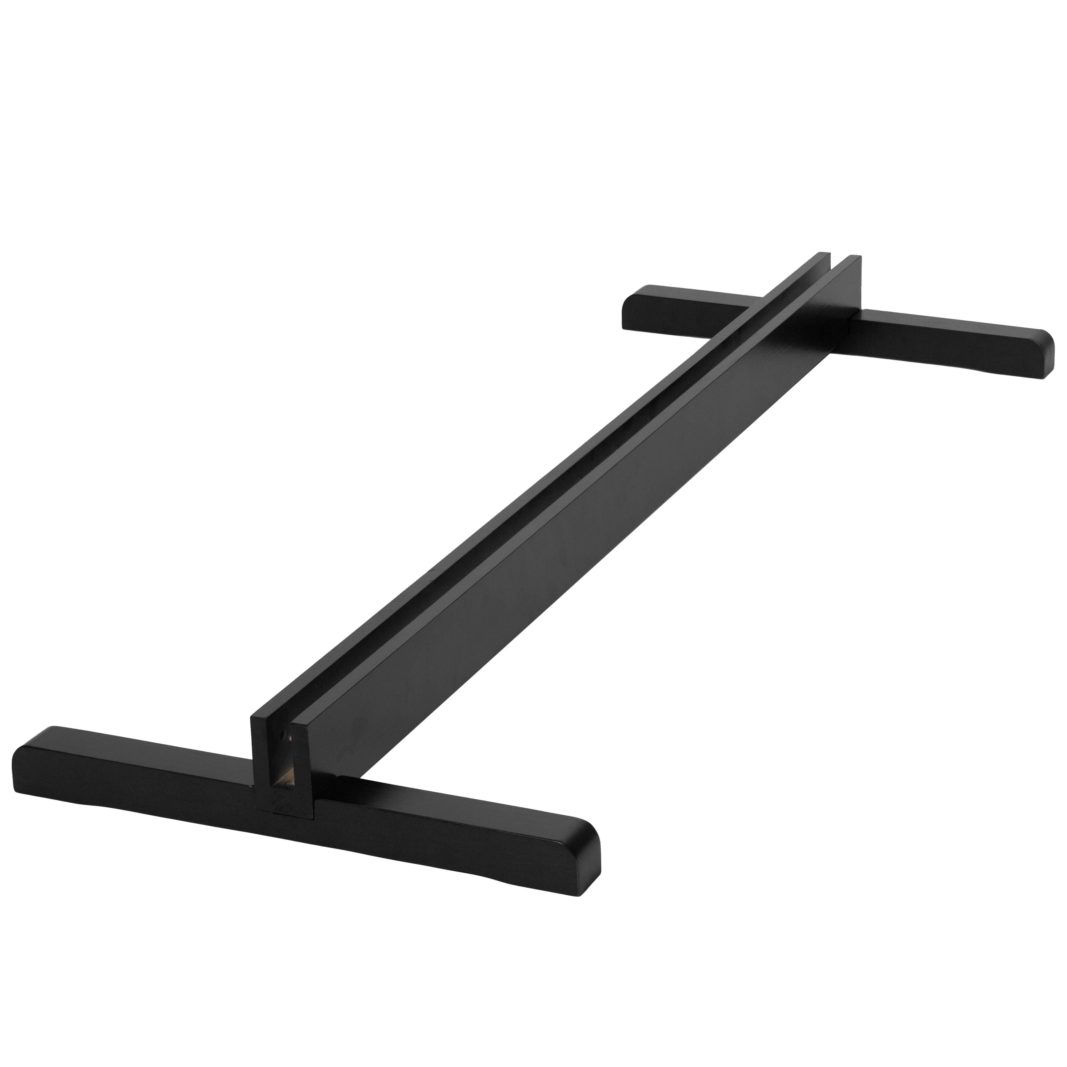 Black Stained Wood 3-Panel Room Divider Stand