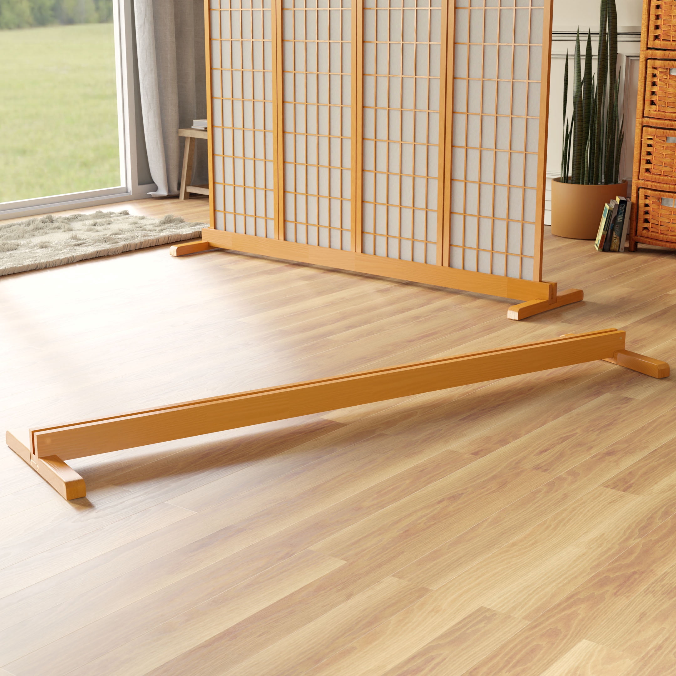 Room Divider Stand Honey 4 Panel